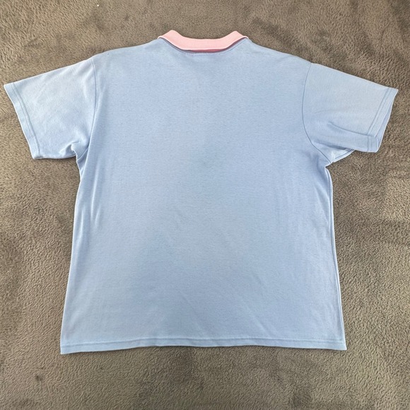 Sport by David Smith Creations Womens Blue Pink Rose Embroidered Polo Shirt XL - Picture 3 of 12